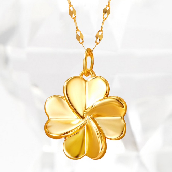 주리에떼 순금 24K 클로버 골드 데일리 여성 루미엘 금 목걸이 선물(14K/18K 체인)