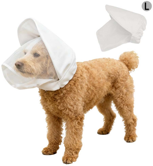 루베이 반려견 얼굴망 햇빛차단 조절가능 해충방지 이물 섭취 예방 반려견 얼굴 보호 외출/개 산책/산책, 1개, 흰색