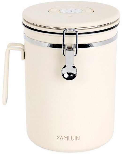 야무진 비움 스텐 밀폐 손잡이 음식물 쓰레기통, 버터, 1개