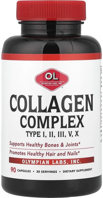Olympian Labs 콜라겐 복합체 I II III V X형 캡슐 90정, OlympianLabs콜라겐복합체IIIIIIVX형캡슐9, 1개 - 쿠팡