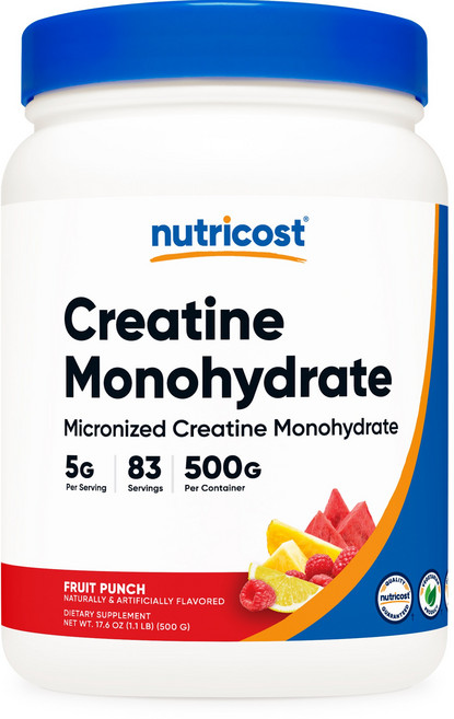 Nutricost 마이크로나이즈드 크레아틴 모노하이드레이트, 1개, 500g