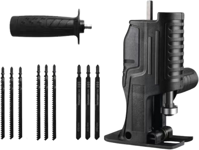 전동 드릴 쏘 어댑터 고강도 스틸축 톱날 9개 포함, 1세트