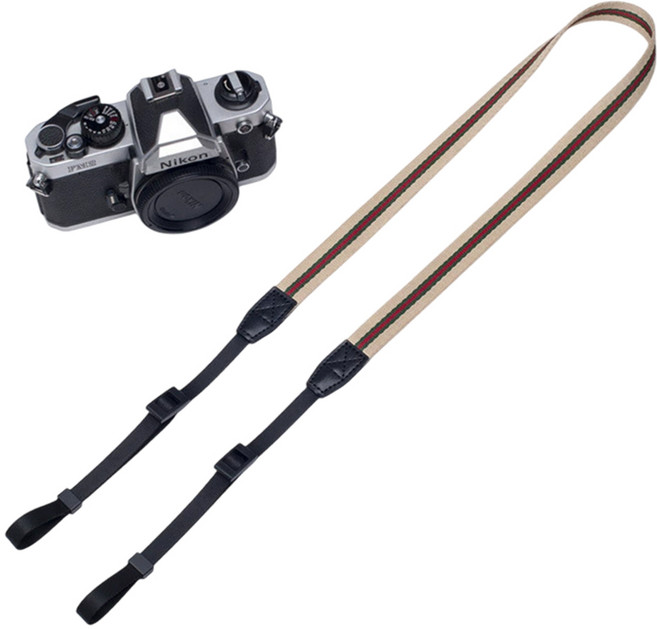 스냅케이스 카메라 스트랩 스트라이프, 1개, A 베이지-레드