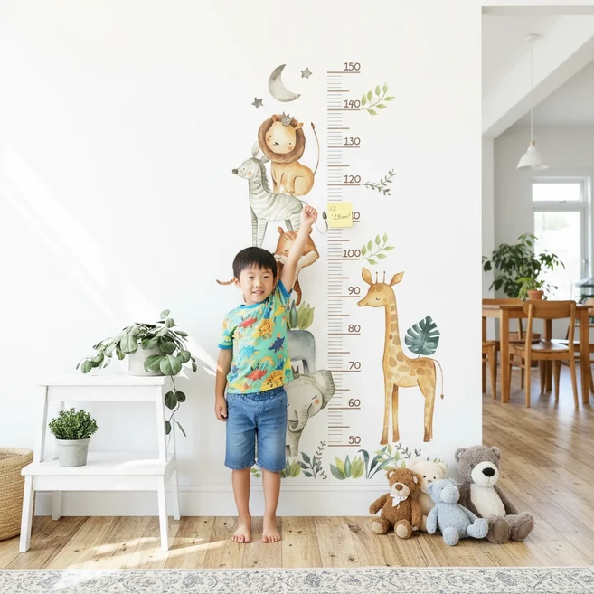 베베노트 자국 없는 아기방 벽 스티커 아이방 키 포인트 인테리어, 사파리 키 스티커