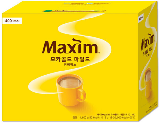 맥심 모카골드 마일드 커피믹스, 12g, 1개입, 400개