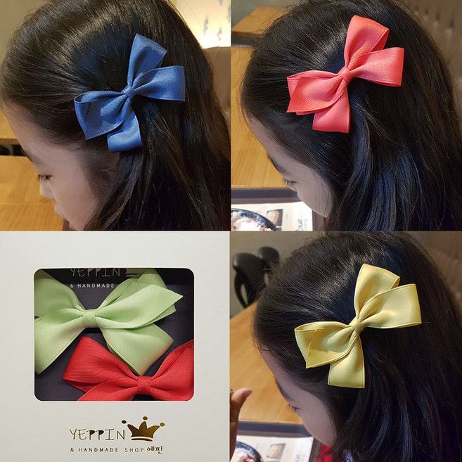 예핀 유아머리핀 아기헤어핀 초등 여아리본핀 돌아기선물 유치원선물 집게핀 리본머리핀