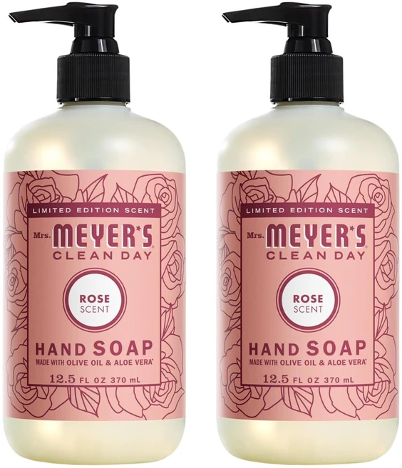 미세스 마이어스 클린 데이 리퀴드 핸드 솝 로즈 370ml Mrs. MEYER'S CLEAN DAY Liquid Hand Soap Rose 12.5 Fl Oz (Pack of 2, 1개 - 쿠팡