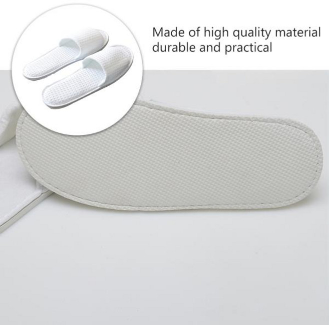 3쌍 흰색 하프 커버 일회용 슬리퍼 두꺼운 미끄럼 방지 호텔 살롱 스파 휴대용 여행 신발 휴식
