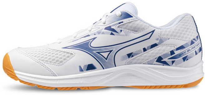 미즈노 스카이 블라스터 4 화이트 블루 탁구화 71GA253311 배드민턴 스쿼시 배구 인도어화