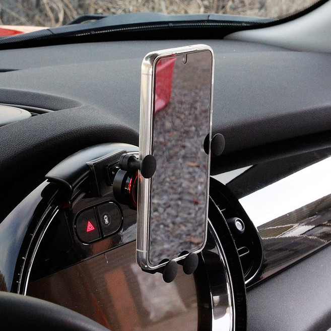 미니 쿠퍼 휴대폰 거치대 받침대 용품 2022년-2023년 호환 용품, 미니 핸드폰 거치대 (블랙), 1세트