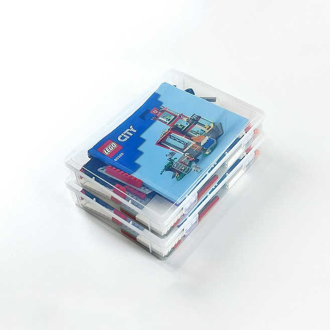 이지유 파일 케이스 A3 A4 A5 서류 문구 정리 다꾸 장난감 보관함 다용도 파우치, 소형, 2개, 투명