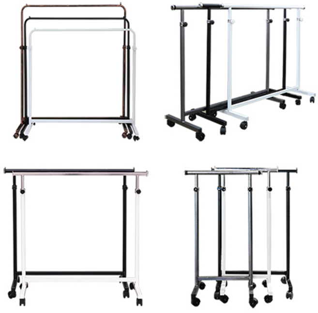 지엔디스플레이 이동식행거 스탠드옷걸이 옷가게행거 매장용 튼튼한 철제 파이프 미니 1단, 7. 3색 미니 행거 블랙