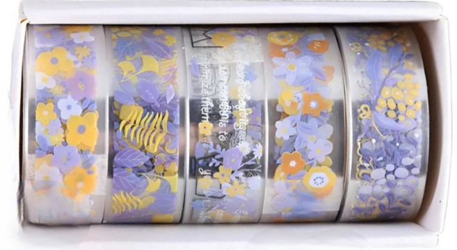 5롤 세트 투명 마스킹 테이프 스티커, 1세트, S2009 가을맞이