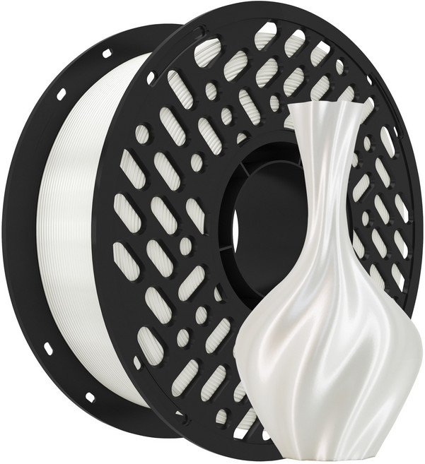 CaiLab 3D 프린터 필라멘트 PLA 실크 질감 쉬운 출력 고품질 1.75mm 안정적인 라인 직경 범용 재료 1kg (Bambu Lab A1 Mini P1S P2S 호환), 흰색