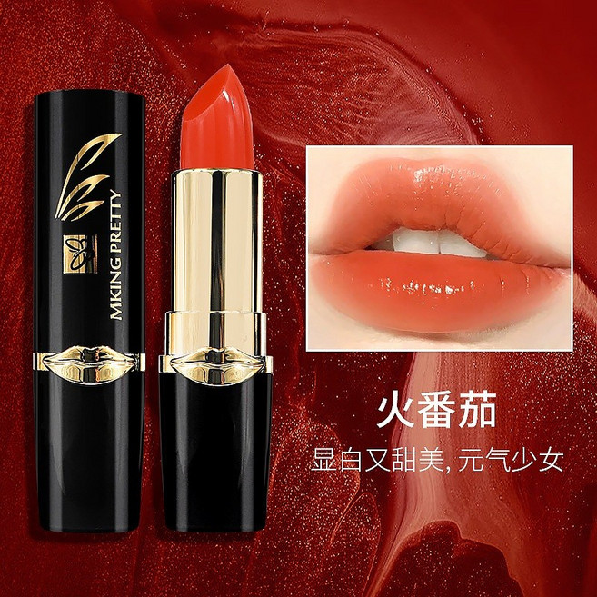 MKING PRETTY 溫變唇膏 紅櫻桃, 1個, MK溫變唇膏03號, 3.8g, 火番茄
