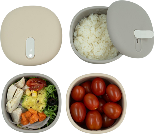 리브야 국산 실리콘 스팀홀 용기, 블러쉬핑크, 4개