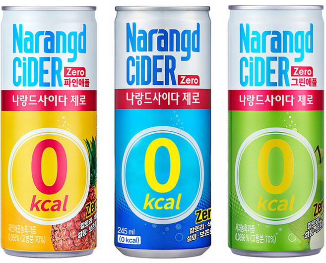 나랑드사이다245(제로(10캔)+그린애플(10캔)+파인애플(10캔)), 1세트