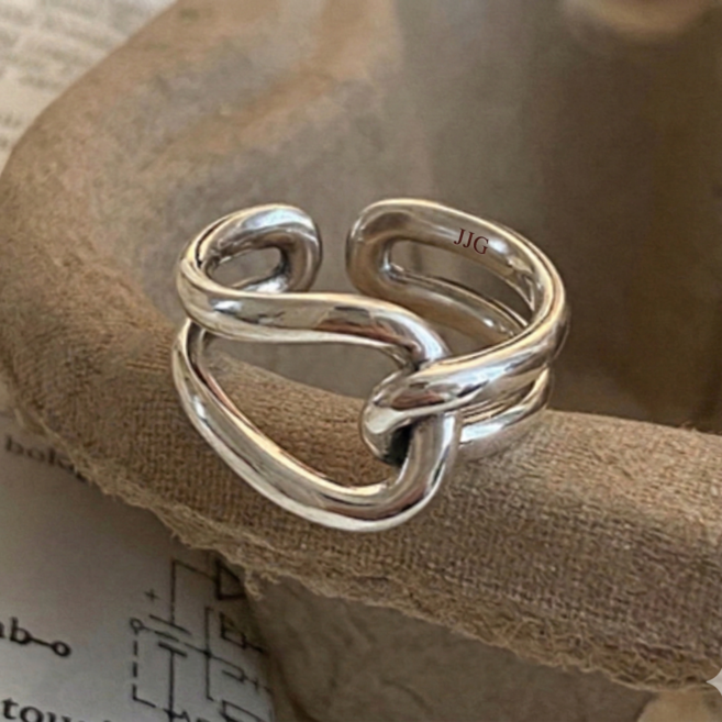 찐굿 JJG 쥬얼리 실버925 도금 은반지 행운상징 매듭 반지 오픈링