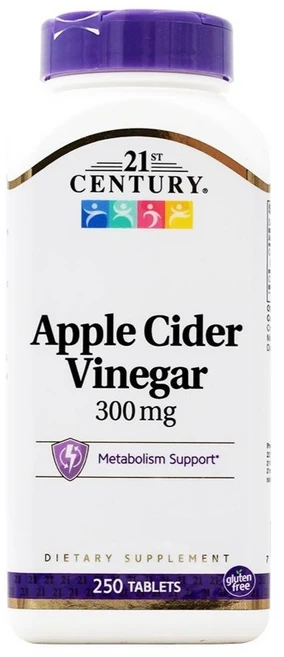 21세기 센트리 애플 사이다 비니거 300mg 사과 사이다 식초 250타블렛, 250정 - 쿠팡