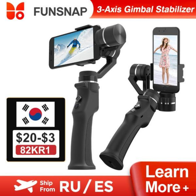 Funsnap 캡처 3 축 핸드 헬드 짐벌 안정기 무선 블루투스 아이폰 핸드폰 짐벌 스마트 폰 비디오 레코드, 07 Option 7, 1개