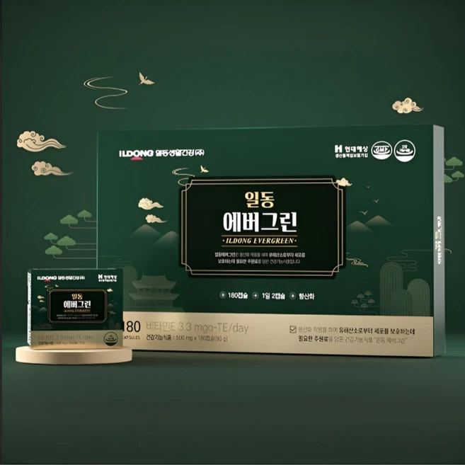 일동 에버그린 비타민E 송침유 180캡슐 하루2캡슐 토코페롤 항산화 건강기능식품, 1개, 180정 - 쿠팡