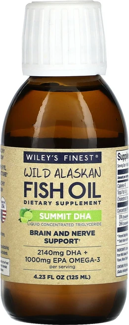 Wiley's Finest Wild Alaskan Fish Oil Summit DHA 4.23 fl oz 125 ml, 125ml, 1개 - 쿠팡