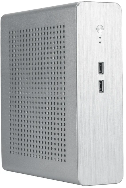 RGEEK L65S 알루미늄 섀시 소형 데스크탑 컴퓨터 케이스 PSU HTPC Mini-ITX PC 8 핀 전원 공급 장치 포함, 01 Silver Case, 한개옵션1