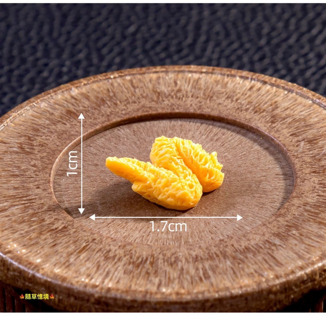 隨草憶境 （10款）迷你仿真炸雞雞腿雞塊速食模型 娃娃屋袖珍食玩微景觀, 1個, 2入（4號小雞翅）