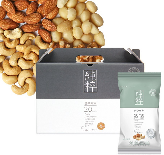 3위 - 산과들에 순수로운 하루견과류 30입 추석 명절 선물세트, 600g, 1세트