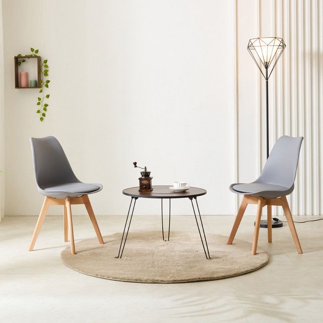 에코베스트 식탁의자 네티체어2P 카페의자 식당의자 인테리어의자 원목의자 플라스틱의자 디자인체어 다이닝체어, 네티체어2P그레이