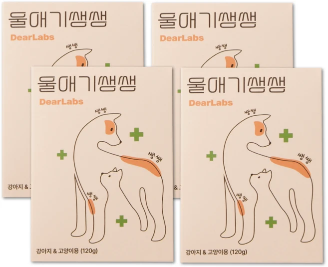 울애기쌩쌩 반려동물 종합영양제 눈 피부 관절 면역 장 케어, 60정, 4개 - 쿠팡