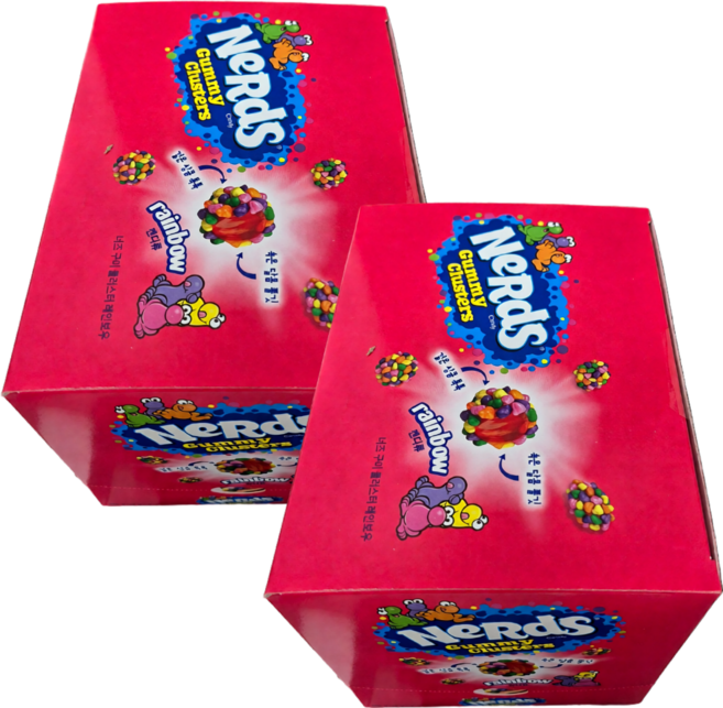 톡이네 캔디톡 얼먹 젤리 너즈 구미 클러스트 레인보우 대용량 알록달록 미국 사탕 단체간식, 2박스, 360g