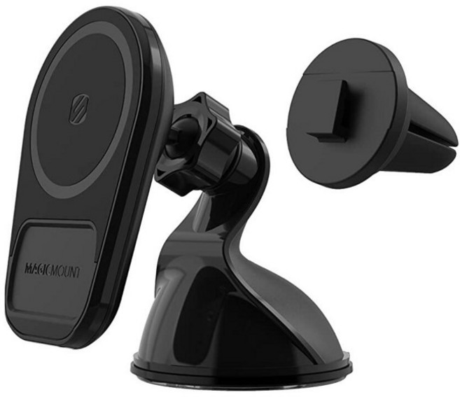 Scosche MPQ5DV-XTSP MagicMount Pro Charge5 15W 무선 충전 MagSafe 자동차 마운트 대시보드/통풍구용 마그네틱 폰 홀더 아이폰 16/, 창문 / 대시 / 통풍구