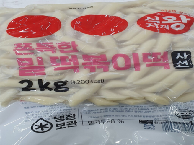 식자재왕 밀떡볶이 쫀득한 [사선], 2kg, 6개