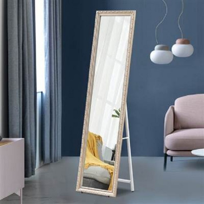 落地懸掛兩用全身鏡 香檳金邊框 150*40cm, 家用鏡子全身穿衣鏡落地鏡