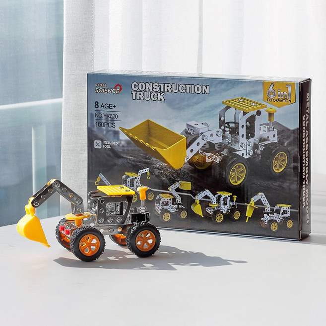 토탈사이언스 은하 건설 굴착기 160P 1세트 STEM 과학완구 장난감 만들기 6in1