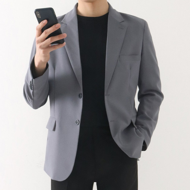 데이먼 베이직 무지 싱글 정장 자켓 블레이저 국내생산 ZZBJK022