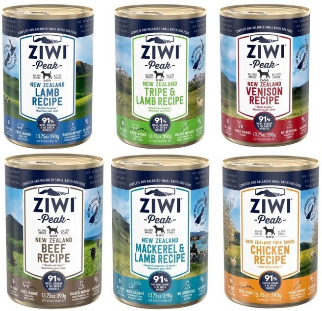 ZIWI Peak 巔峰 92%鮮肉無穀狗罐頭 390g, 6個, 雞肉