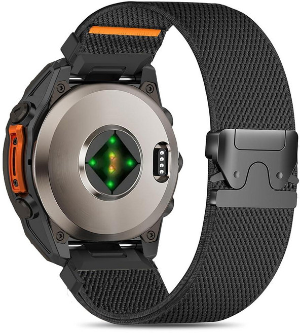 HQzon Garmin Fenix 6X/7X/5X/8 51mm/5X 플러스/3/6X Pro와 호환되는 26mm 낙하산 버클 시계 밴드 Garmin Descent MK2i 스마, 블랙