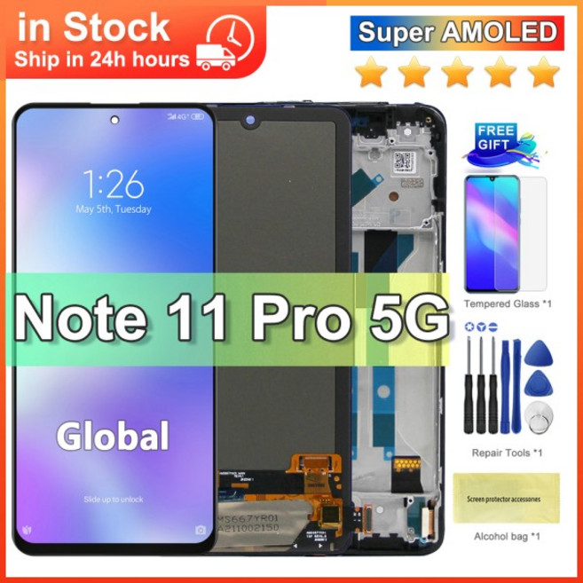 샤오미 호환 레드미 노트 11 프로 5G LCD 디스플레이 스크린 터치 패널 디지타이저 6.67 인치 AMOLED (글, 1개, 03 TFT No Frame