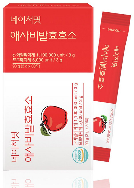 네이처핏 애플 사이다 비니거 발효효소 30포, 90g, 12개