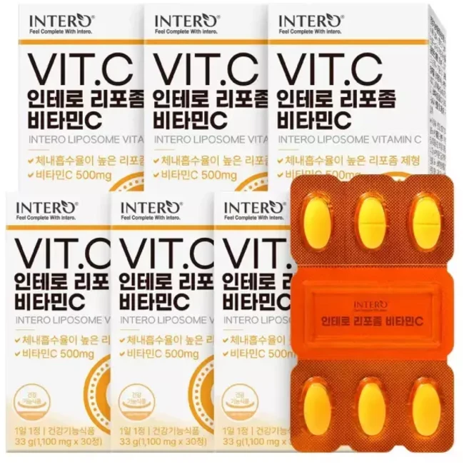 [인테로] 리포좀 비타민C 영양제 6개 (6개월분), 30정