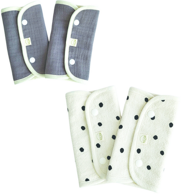 메롱베베 아기띠 침받이 2종 x 2p 세트, 도트+그레이, 1세트