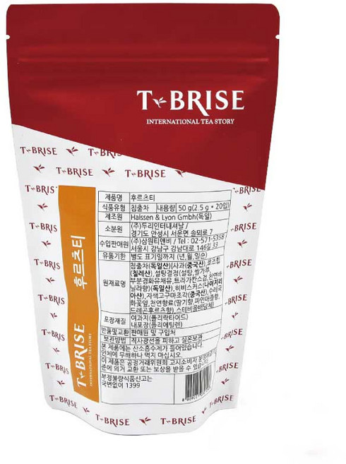 티 브리즈 후르츠티 20티백, 1개, 20개입, 2.5g