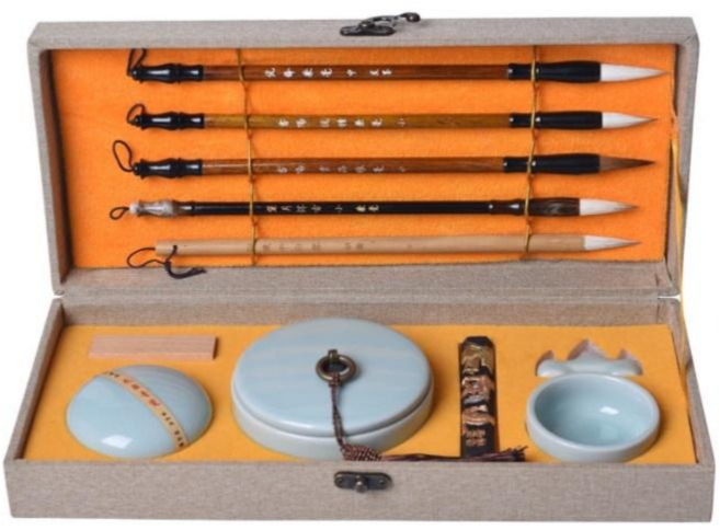 뚱보 단아하고 고급스러운 문방사우 먹 벼루 풀세트, 1인 문방사우풀세트