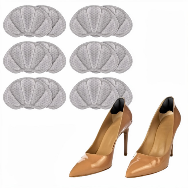 담담몰 신발 구두 뒤꿈치 물집방지 까짐 방지 패드, 그레이, 6세트