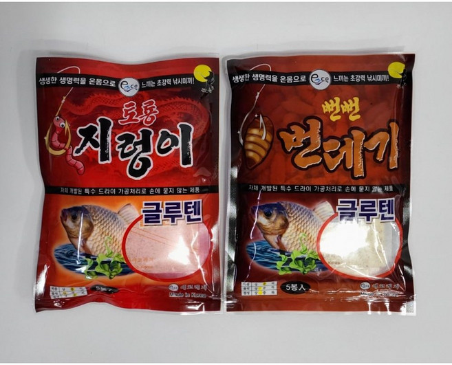 [패밀리낚시] 에코레져 지렁이글루텐 번데기글루텐 민물떡밥 5봉입, 1개, 뻔뻔번데기