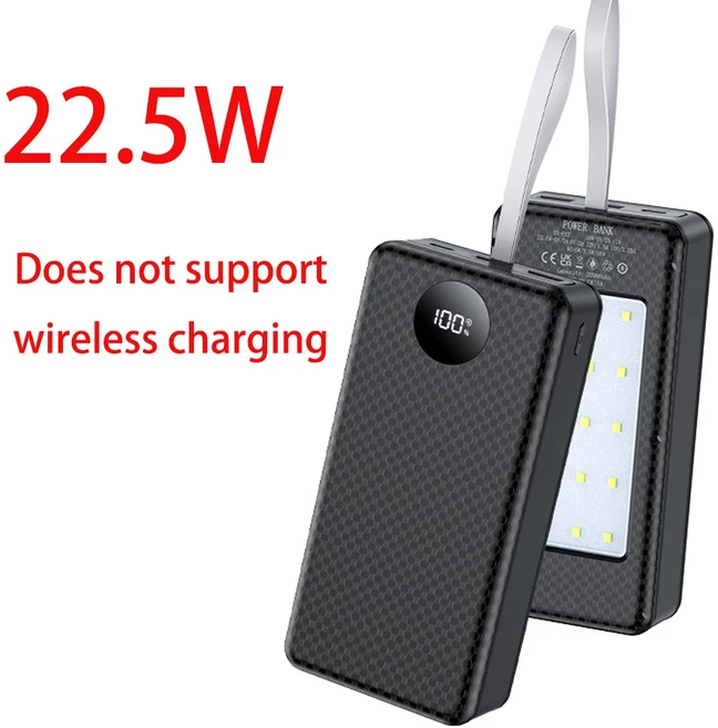 P12 12개 18650 배터리 파워뱅크 케이스 쉘 DIY 듀얼 USB 타입 C 10W 22.5W 15W 무선 충전 미포함 (휴대폰, 02 22.5w