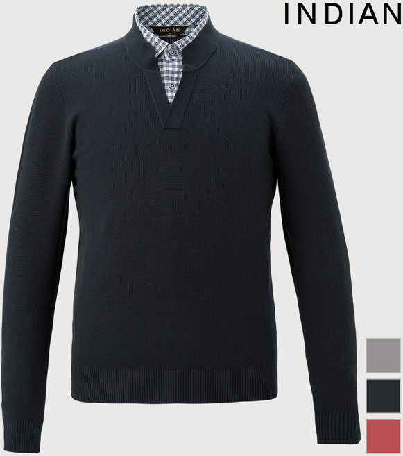 [INDIAN] 솔리드 이중에리 니트_MITBPYS1101