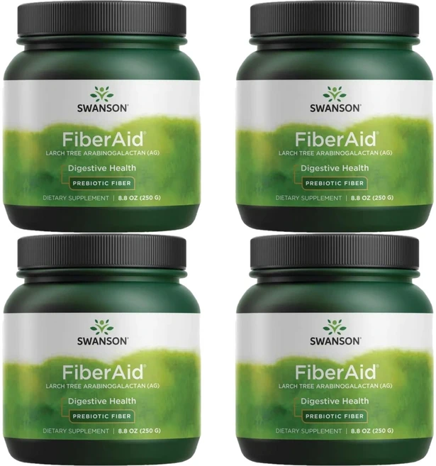 스완슨 고흡수 FiberAid 낙엽송 아라비노갈락탄 섬유질 파우더 분말, 250g, 4개 - 쿠팡